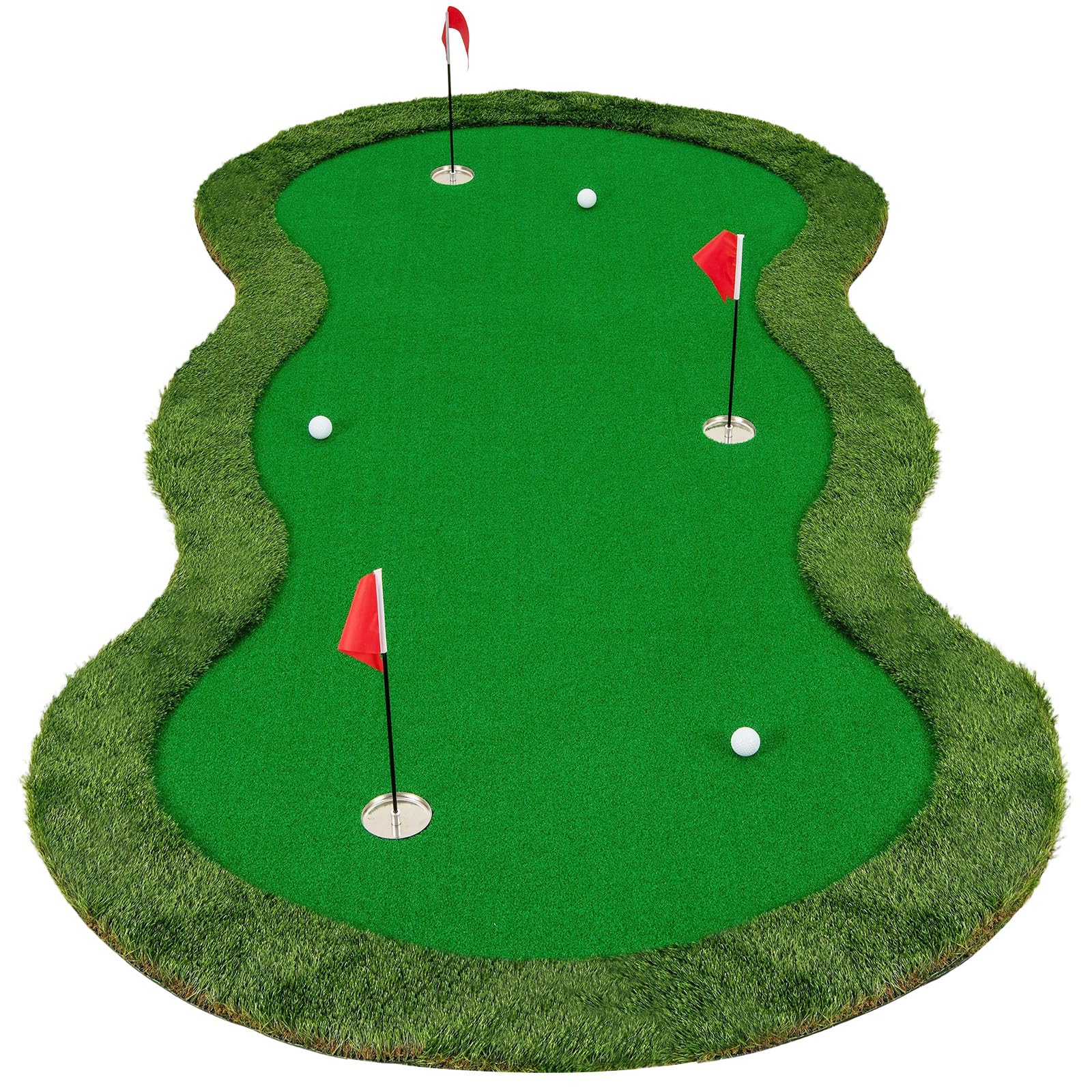 Tangkula 10 FT Golf Putting Green with Realistic Artificial Grass Turf
